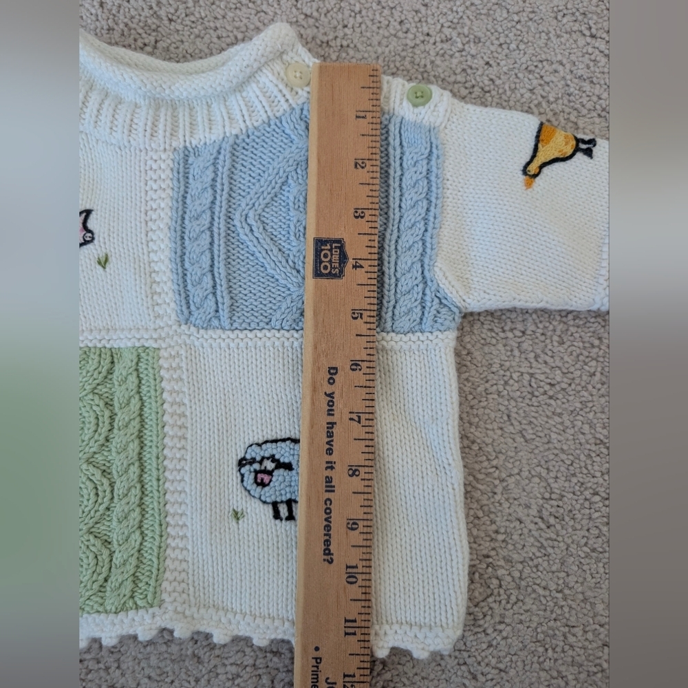 Hanna Andersson Roll Neck Cableknit Sweater Animals Knit Size 6-12 Months 70 - Picture 15 of 15